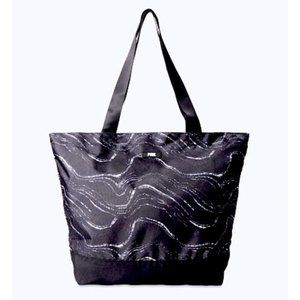 NWT Victoria's Secret PINK Large Black and White Marble Weekender Tote